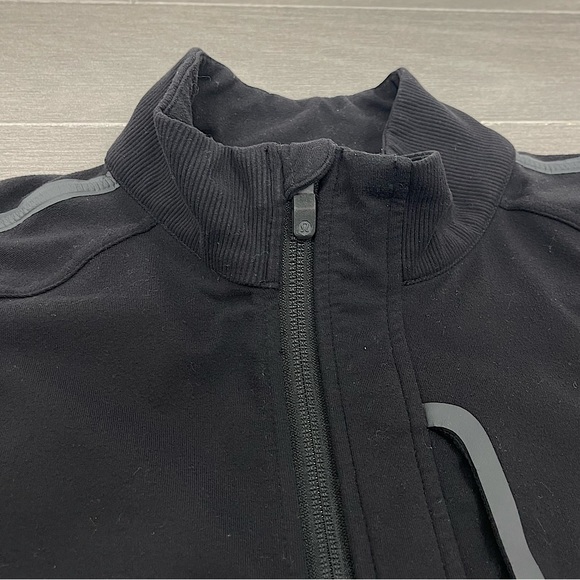Lululemon Kung Fu Jacket II Black Men’s XL Zip Up Pocket Rubber Seams Activewear - Picture 11 of 15
